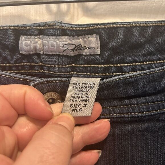 Chico’s Platinum‎ Jeans Women's Size 3/US 16 Reg Cotton Blend Dark Wash Straight - Picture 6 of 6